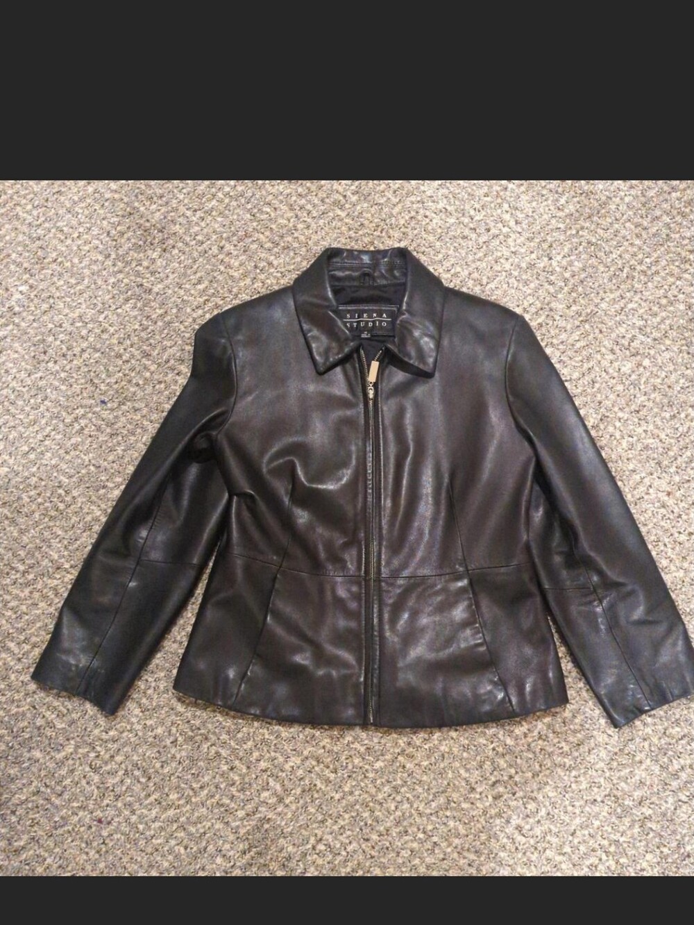 Sienna Studio Black Leather Zip-Up Jacket